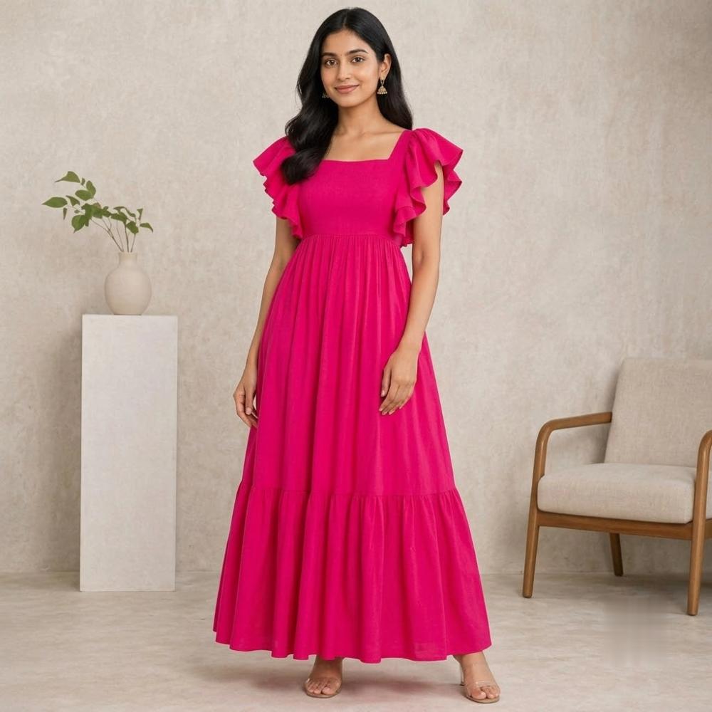 Women's Rayon Flared Long Maxi Kurti