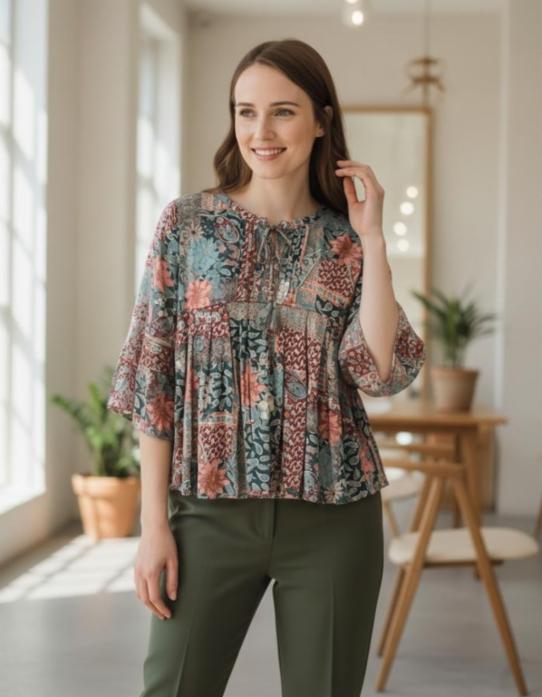 Women's Umbrella Tunic Printed Top