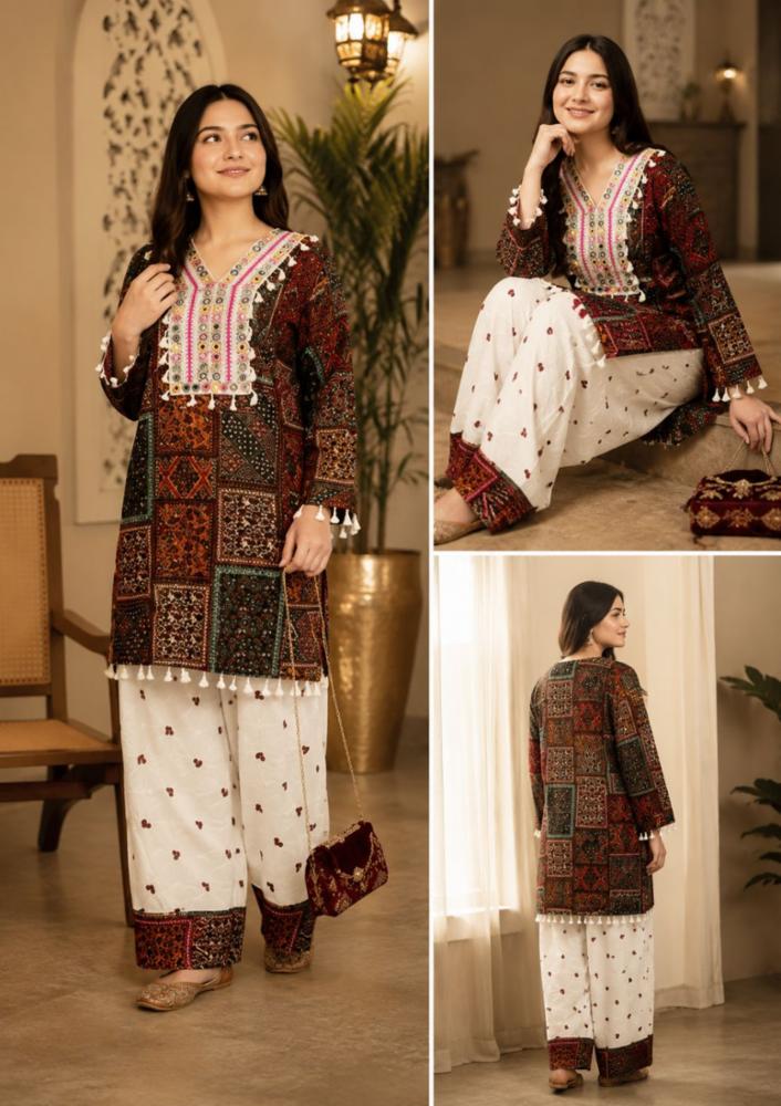 Women's Trending Printed Farshi Suit Set