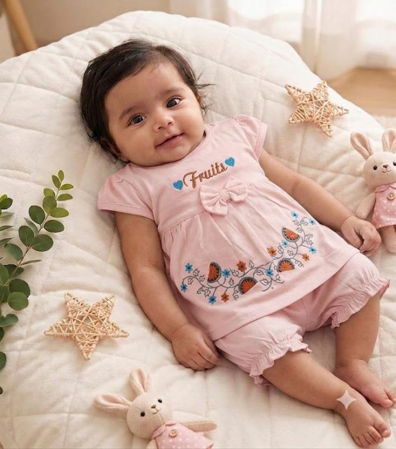 Baby Girl Pure Cotton Hosiery Dress 0-3 Months!