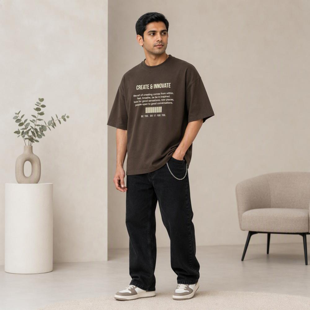 Cotton Drop Shoulder T-shirt Men