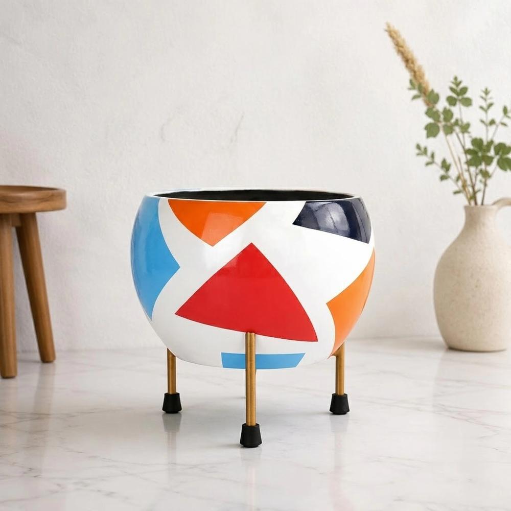 Metal Flower Vase Planter Pot with Iron Stand
