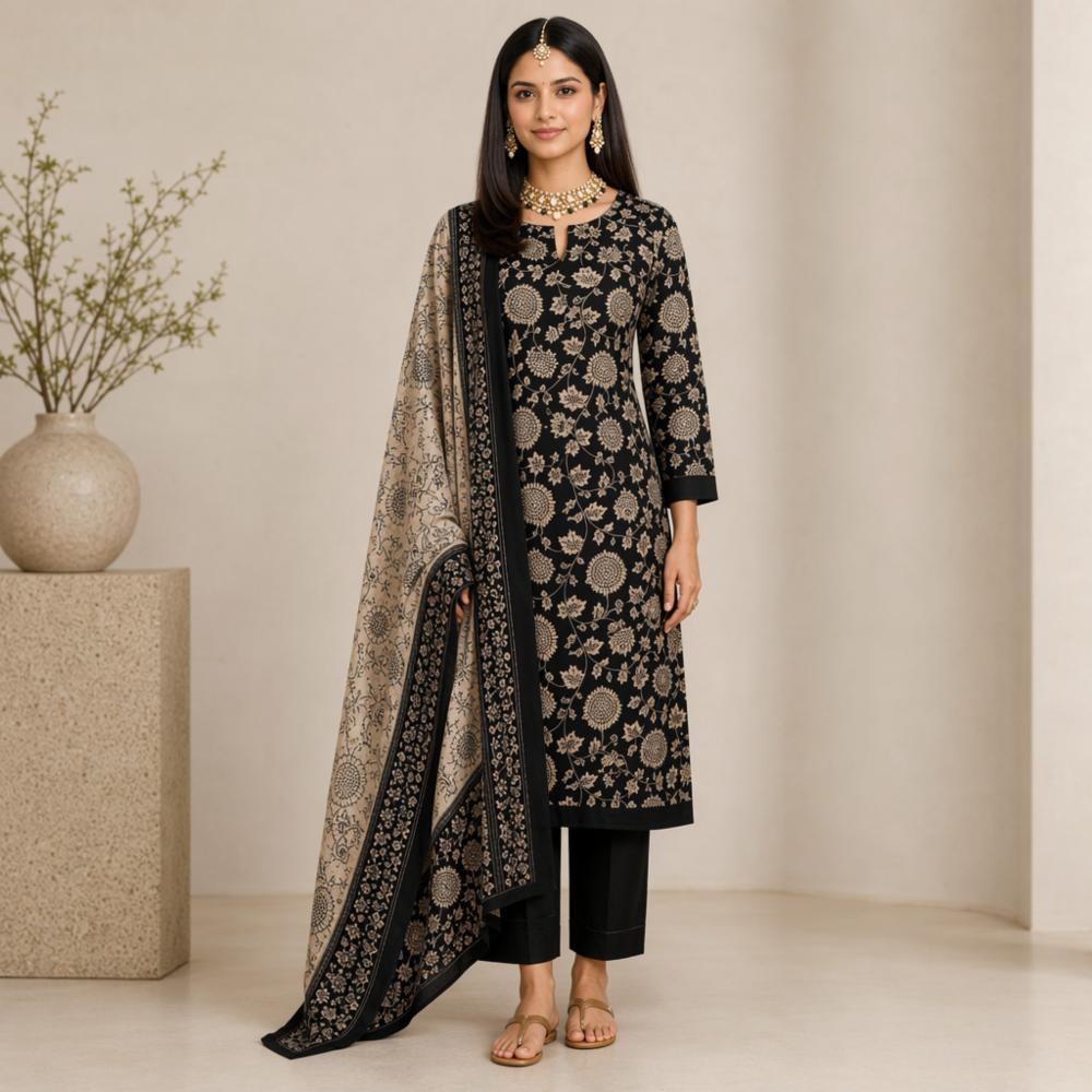 Maheshwari Silk Unstitched Suit