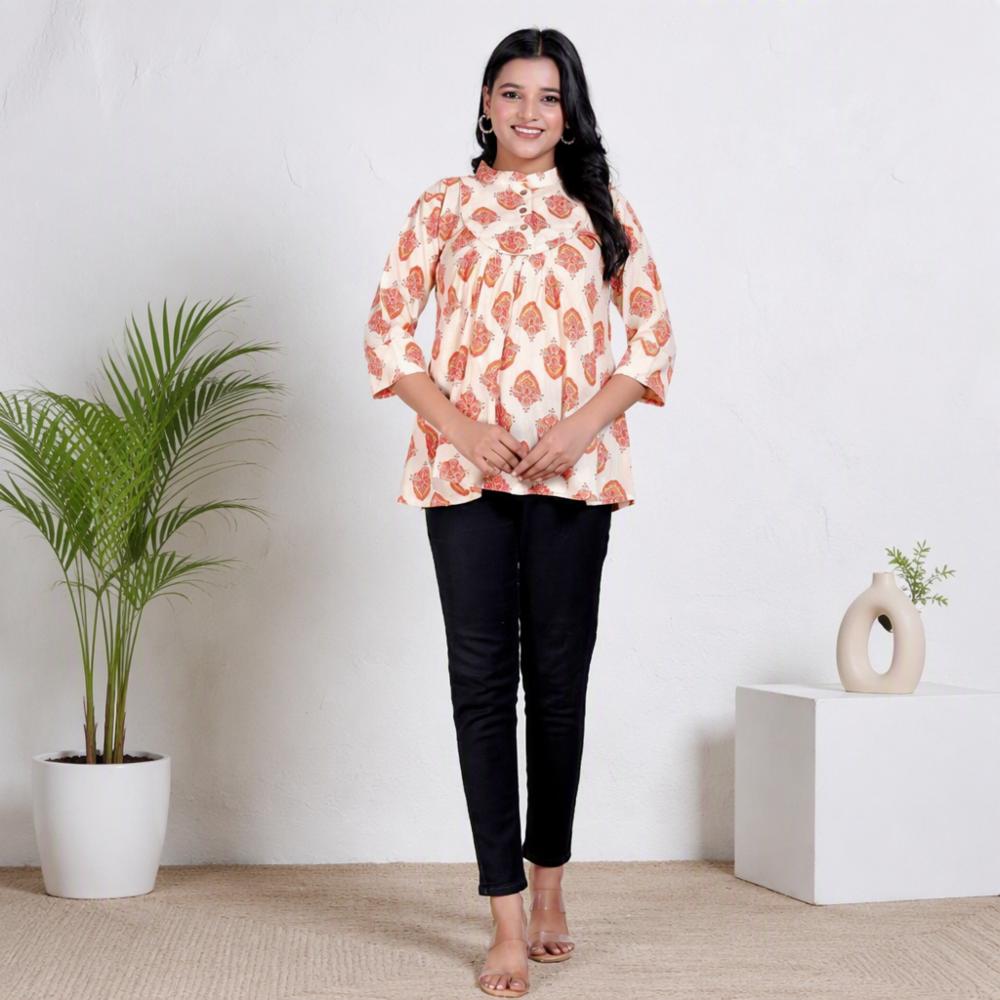 pure cotton short kurti