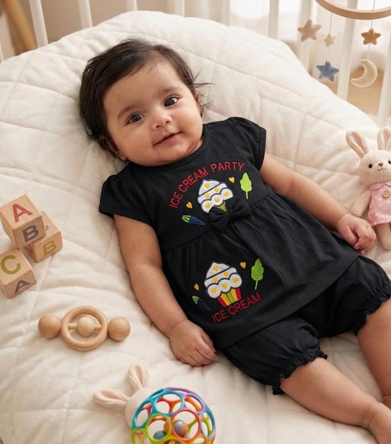 Baby Girl Cotton Dress with Frock and Nicker