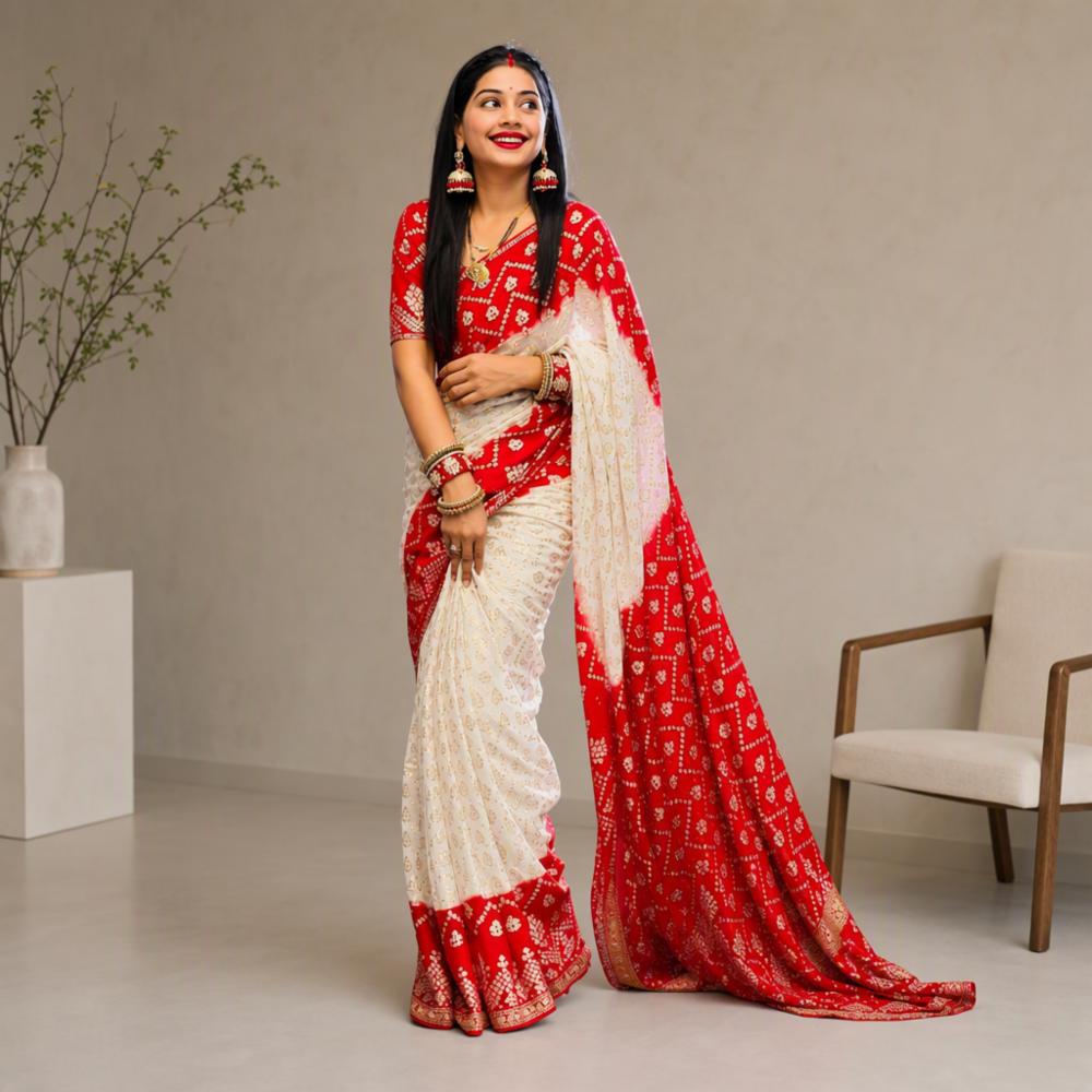 Pure Georgette Zari Woven 