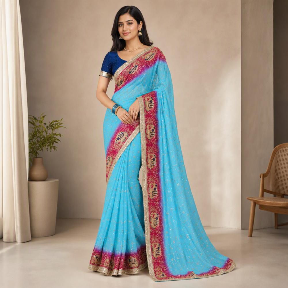 Ghoomar Padding Chiffon Saree