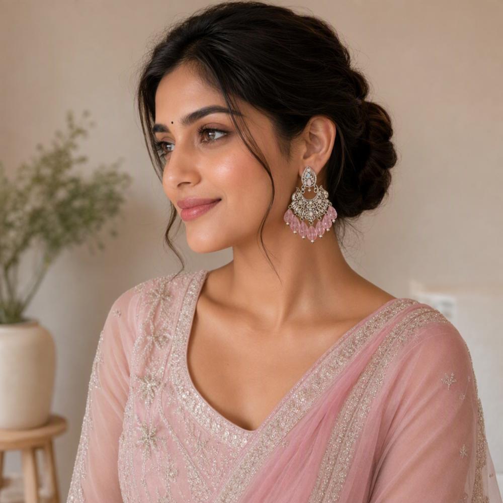Roshni Royal Kundan Chandbali Earrings Combo