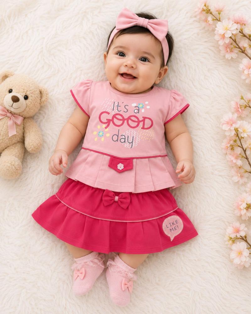 Girls Western Dress with Top and Skirt