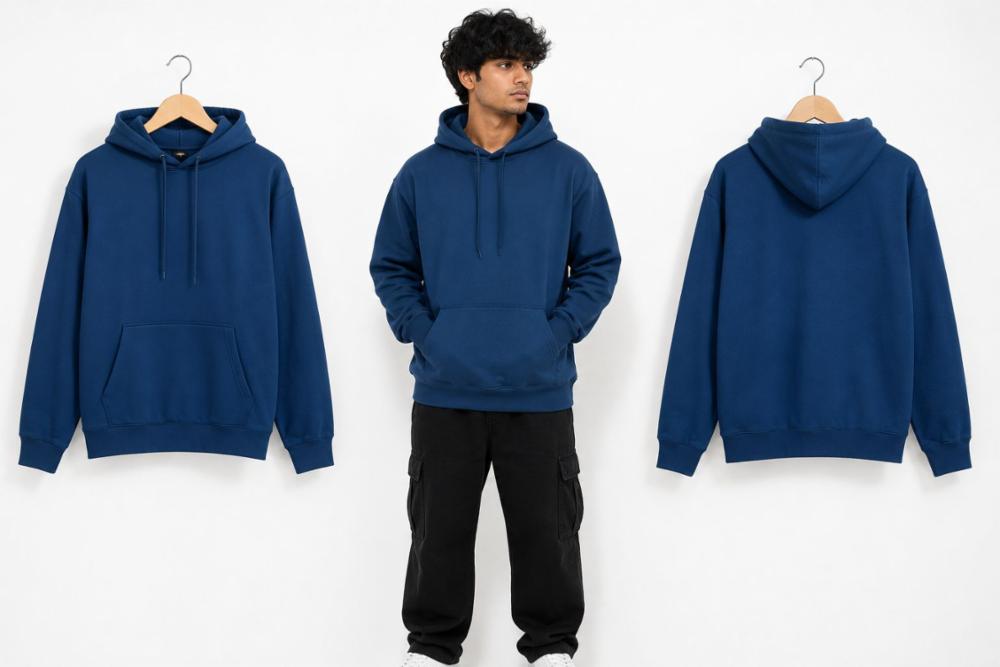 Navy Blue Oversized Hoodie for Men