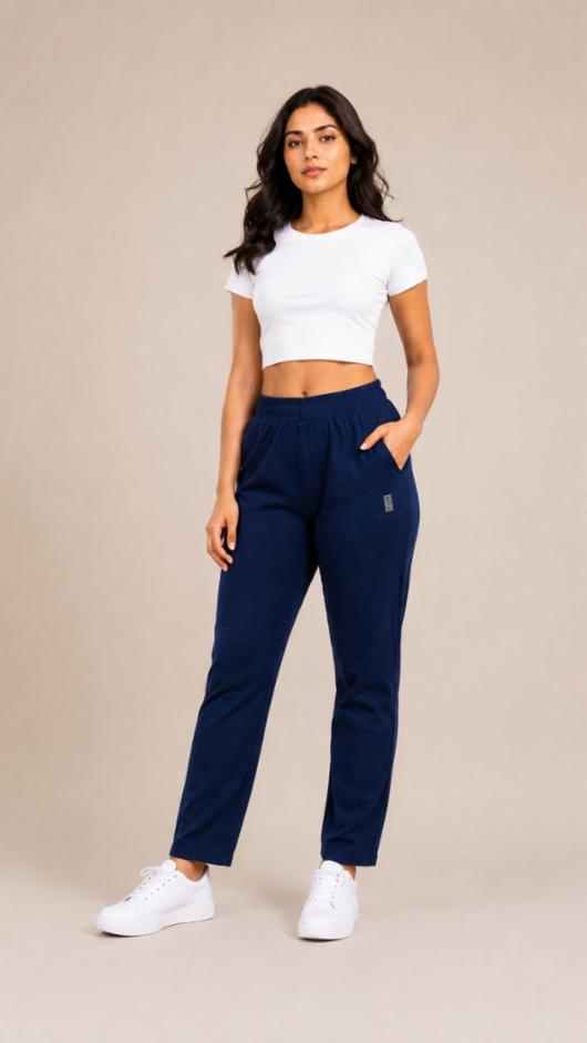 Womenâs 100% Cotton Comfort Pants with Elastic Waist & Pockets