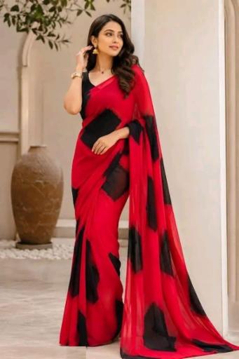 Latest Trend Bandhej Bandhani Trending 2026 Chiffon Designer Saree Printed Bandhani Saree New Design Party Wear Saree And Festive Saree New Collection Fancy Saree for Women Party Wear Summer Chiffon Saree