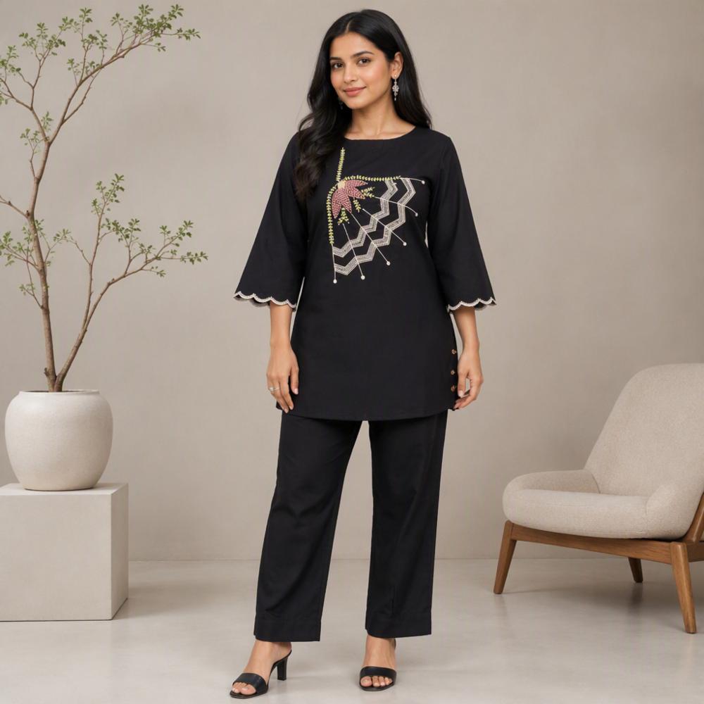 Cotton Embroidered Co-ord Kurta Set