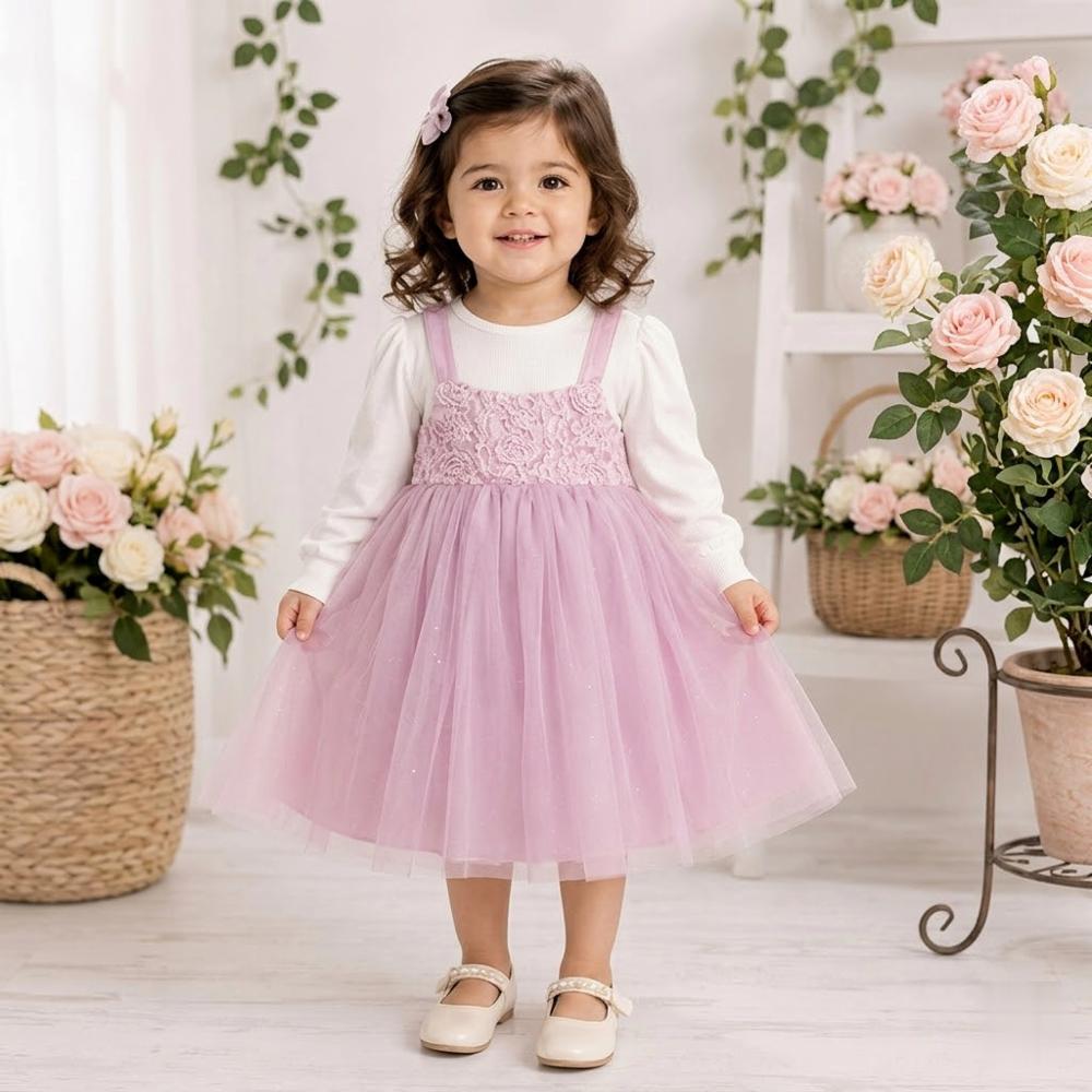 Baby Girl Korean Frock with Net