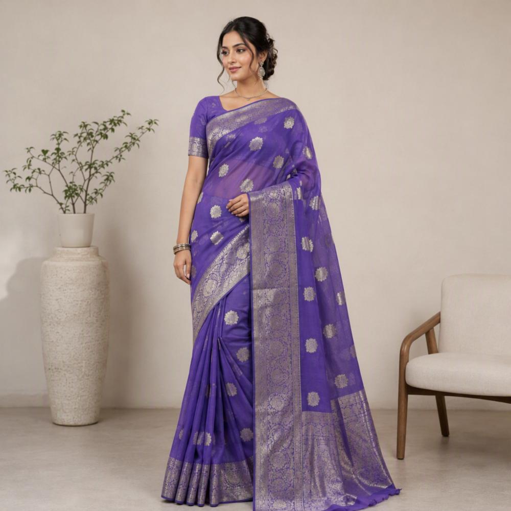New Arrival Viscose Georgette Saree With Running Blouse | Ready Stock