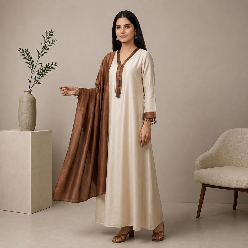 Maxi Dress Set with Dupatta, Kurta, and Pant 