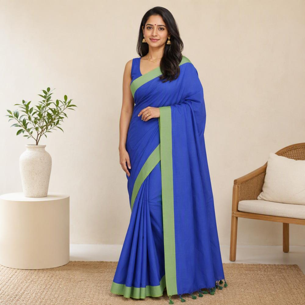 Handloom Khadi Cotton Saree Without Blouse for Women