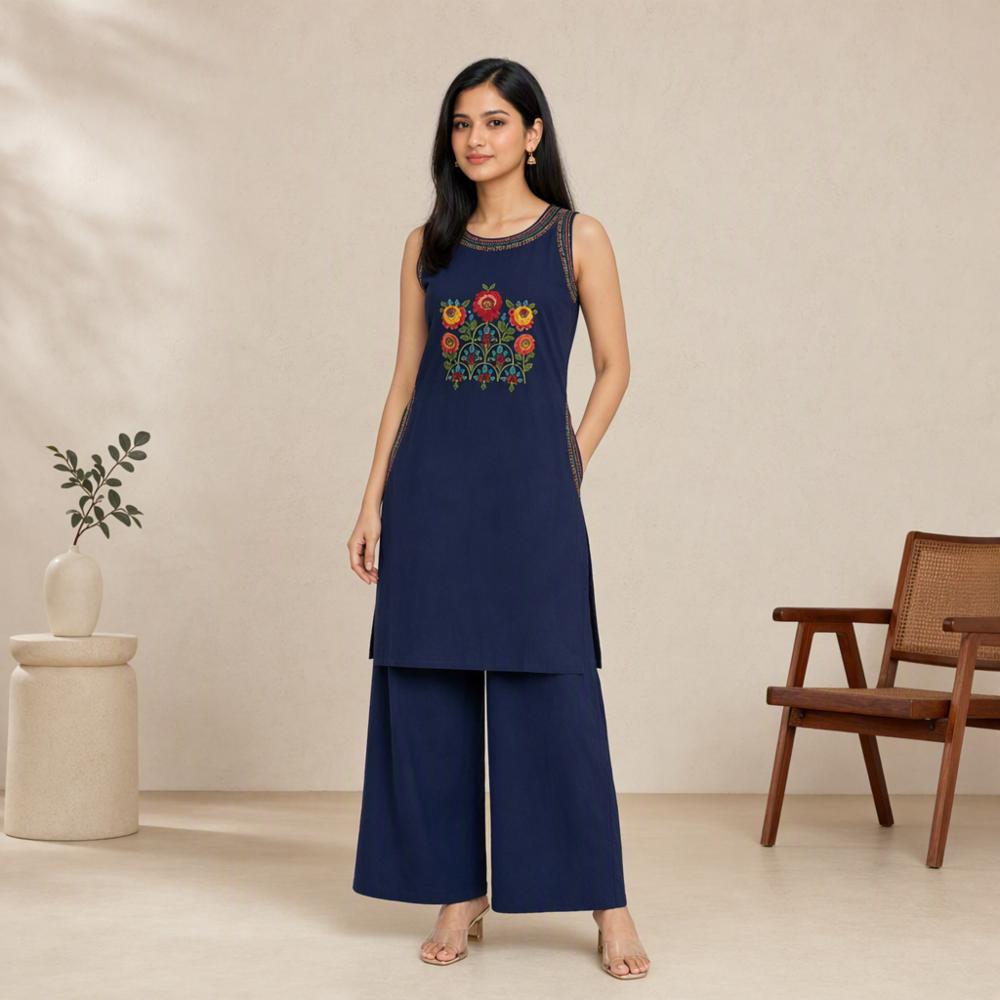 Womenâs Dhabu Cotton 2-Piece Co-Ord Set