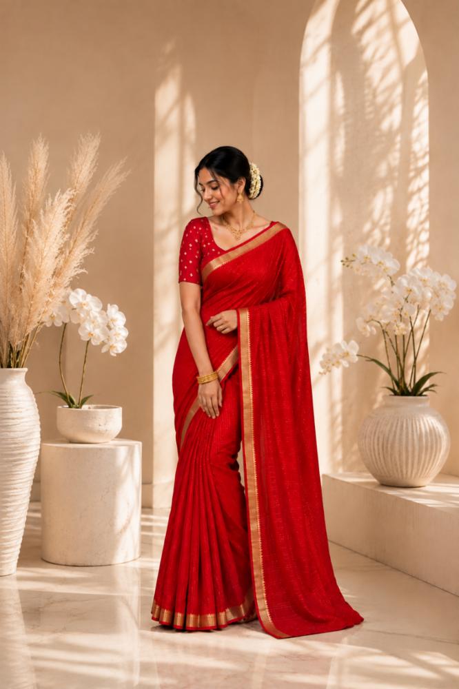 Viscose Georgette Sequin Saree