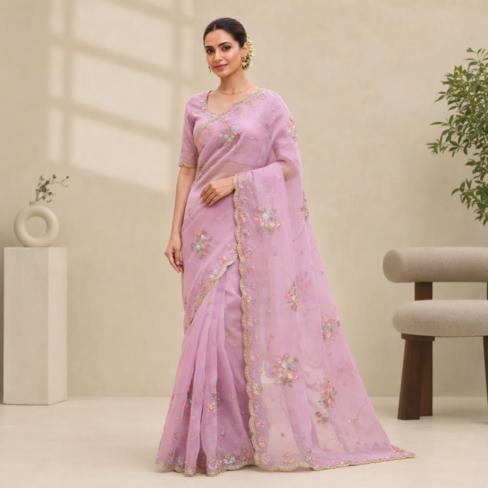 Soft Lightweight Chiffon Sequin Work Saree