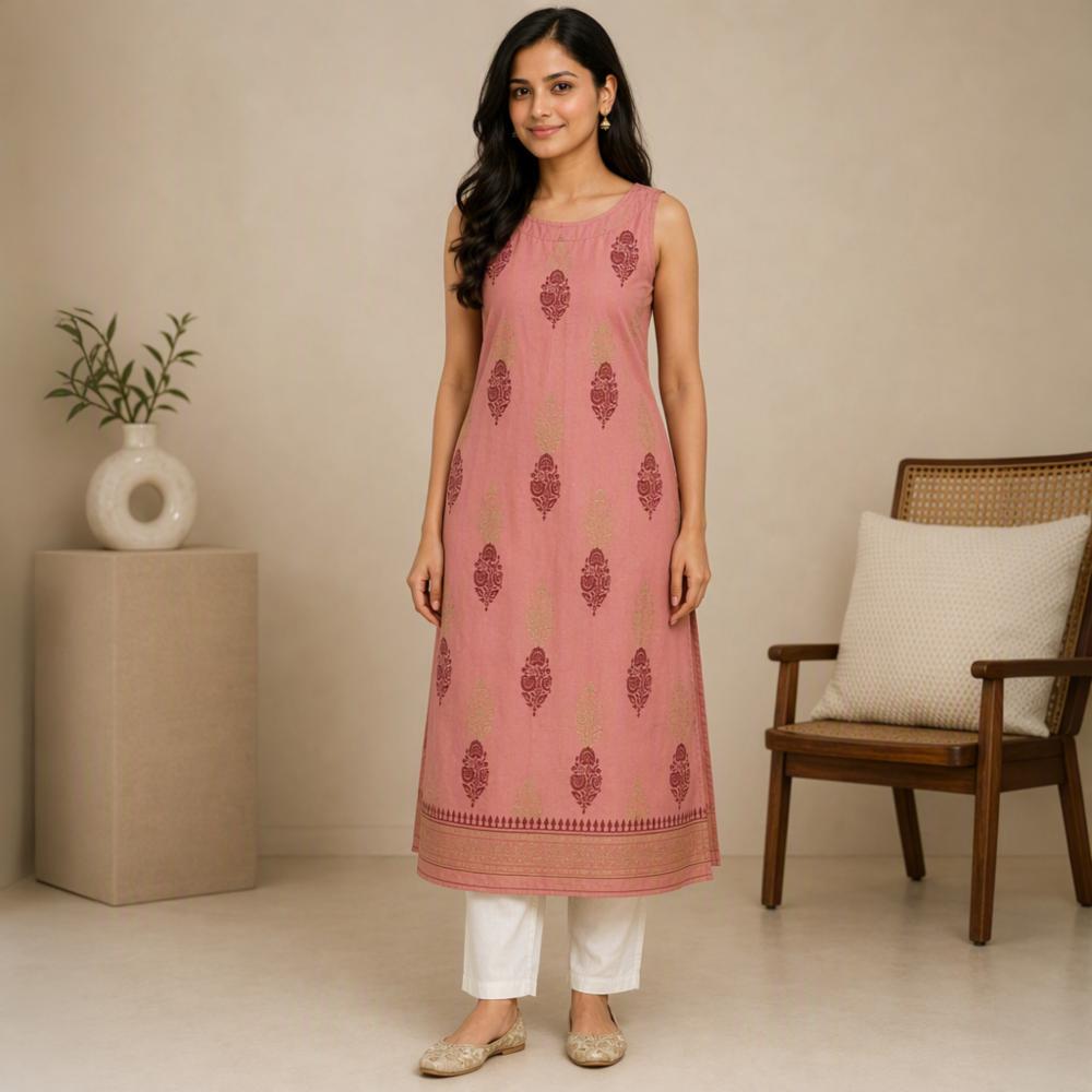 Women Rayon Printed Kurta with Pant 