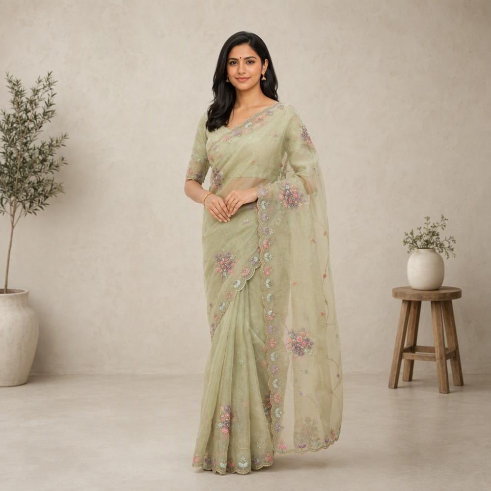 Soft Lightweight Chiffon Sequin Work Saree