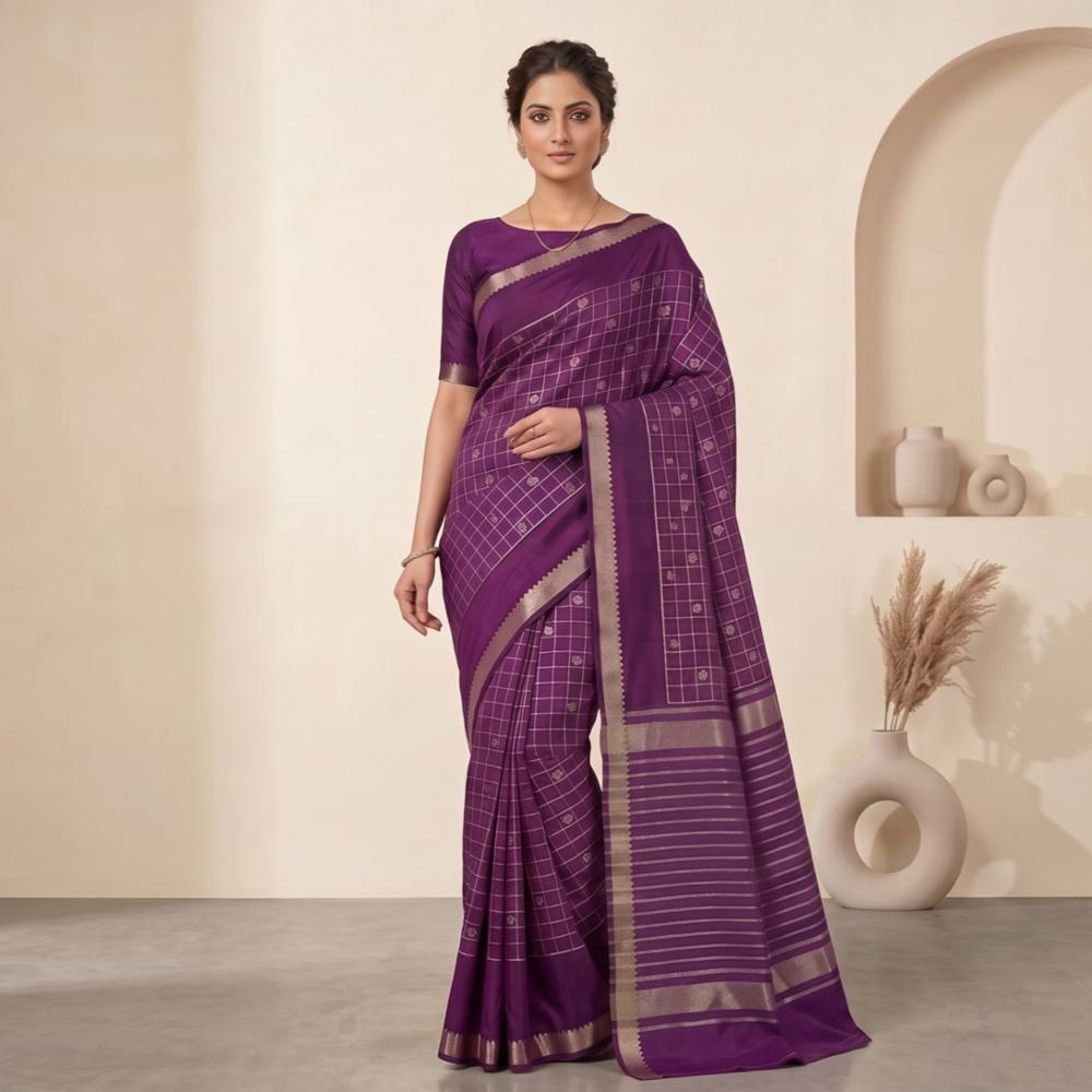 Banarasi Soft Silk Saree with Woven Blouse Piece!