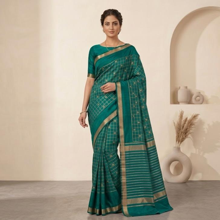 Banarasi Soft Silk Saree with Woven Design Blouse!