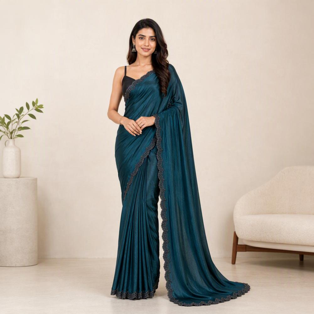 Mysore Crepe Viscose Weaving Butti Saree