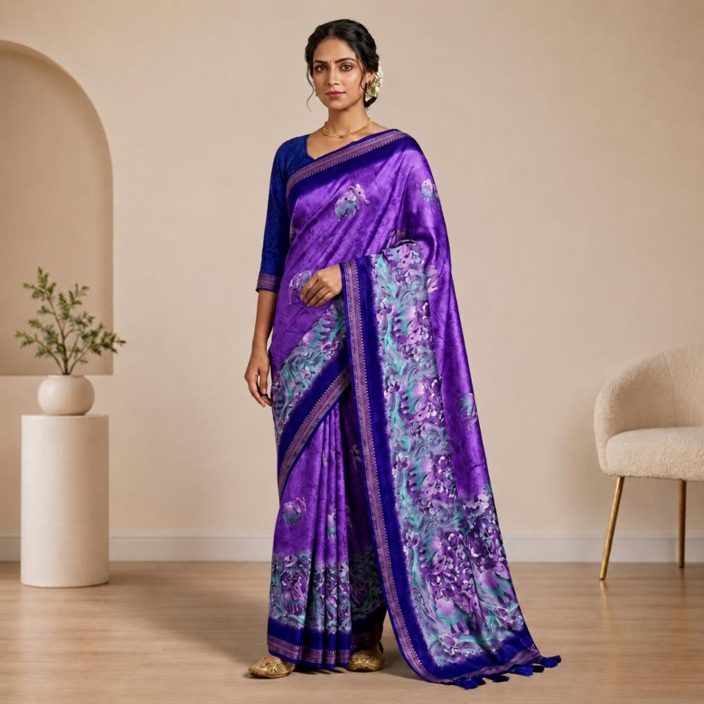 Georgette Saree with Matching Blouse Piece