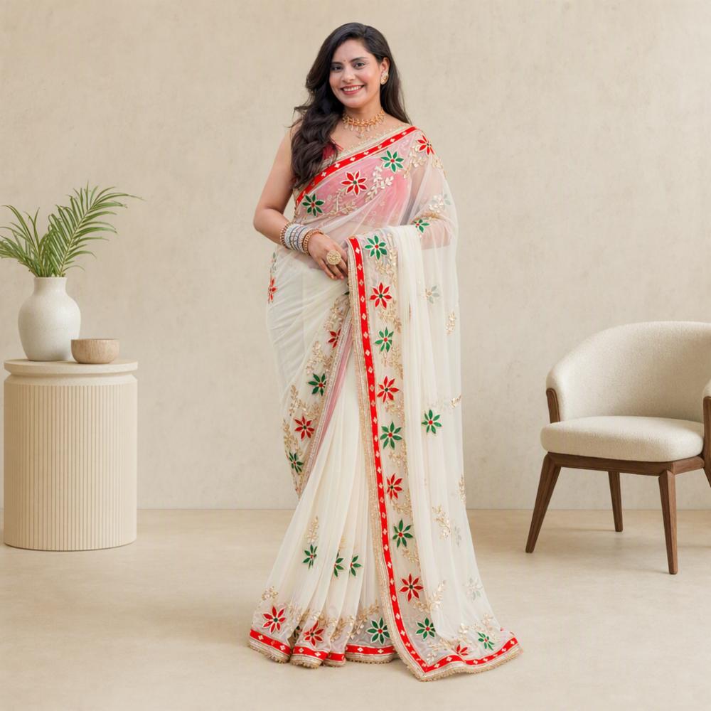 Royal Georgette Charkhi Gotta Work Saree