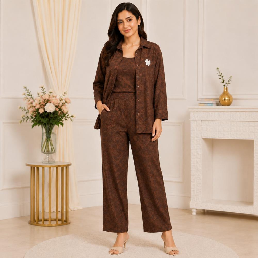 Premium Imported Cotton Blend 3-Piece Co-Ord Set for Women