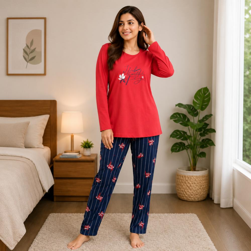 Full Sleeve Cotton Night Suit