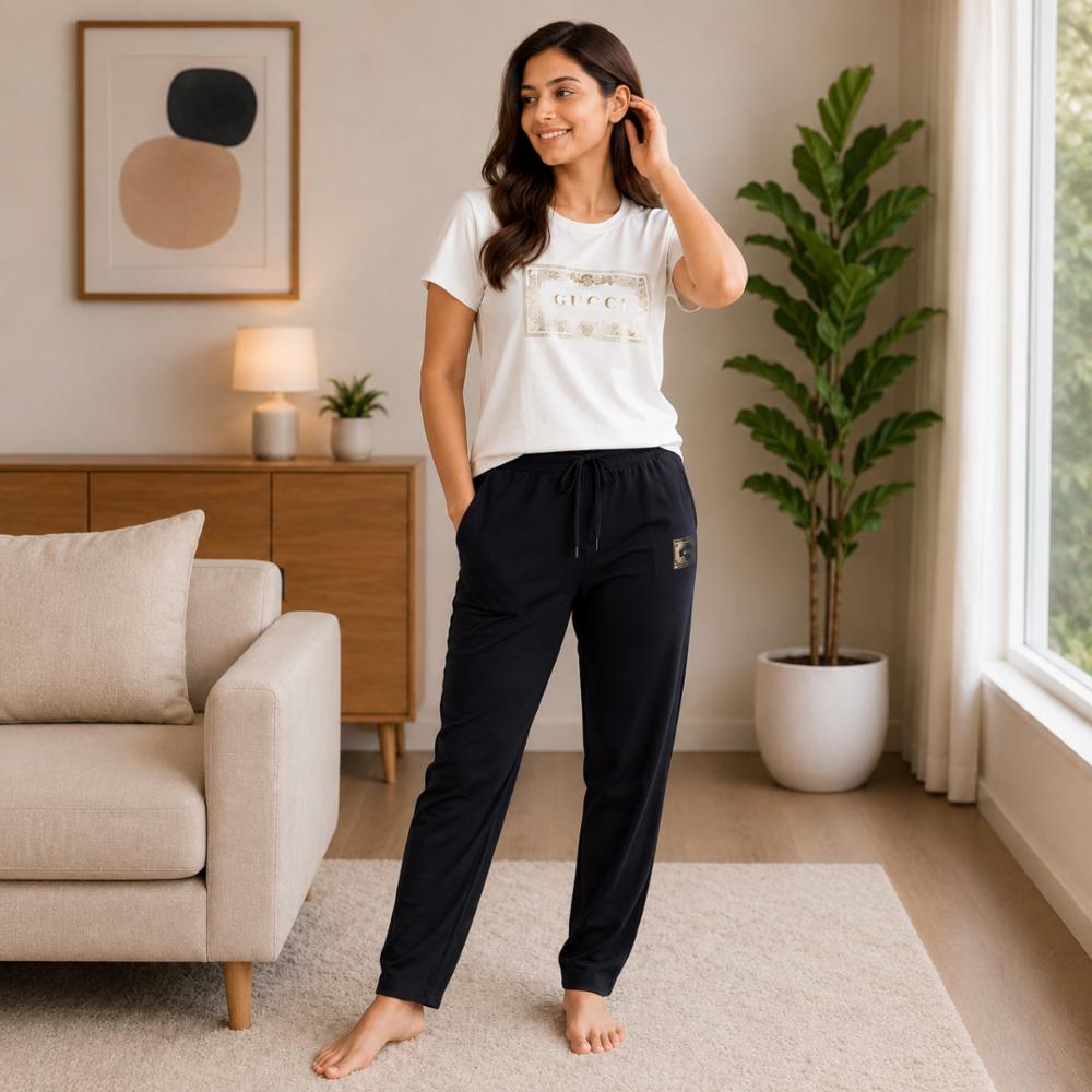 Cotton Nightsuit Small Size With Side Pocket Zip Bottom
