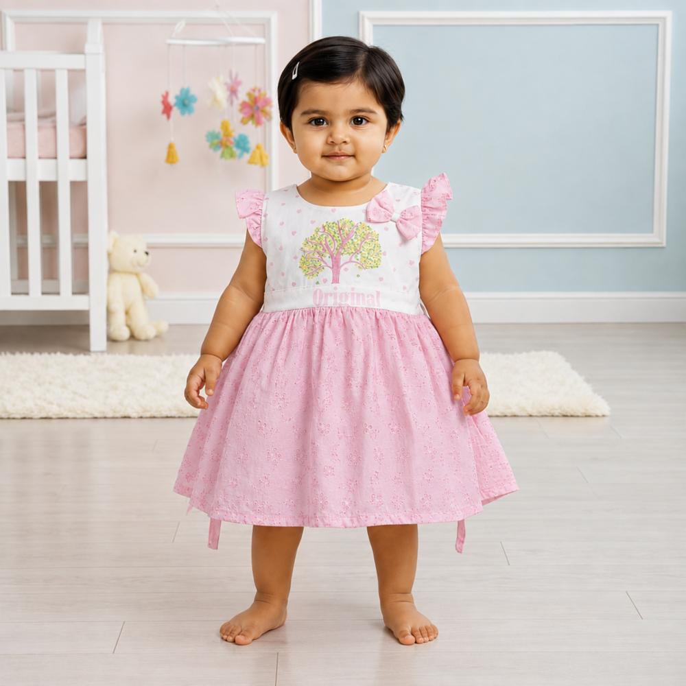 Baby Girl Mint Green Cotton Embroidered Party Frock