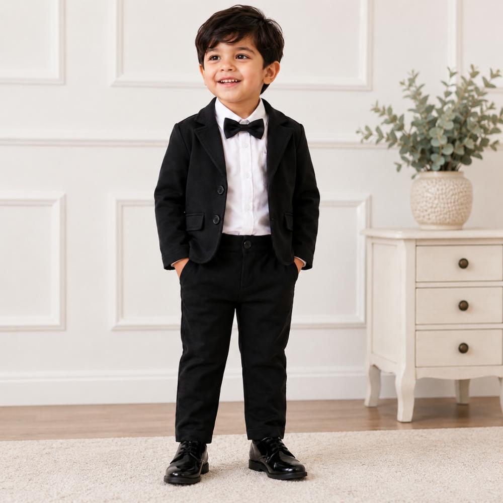 Black Three Piece Set with Blazer