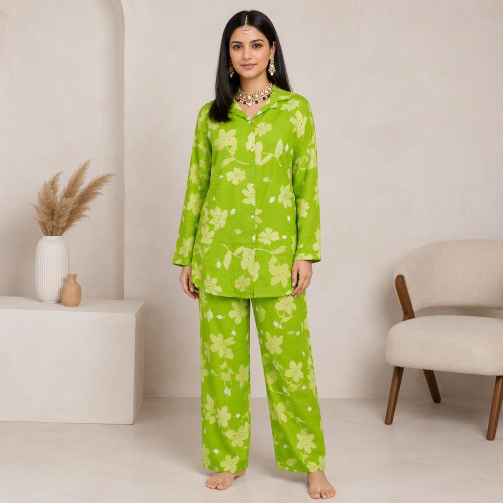 Stitched Cotton Cord Set with Pant
