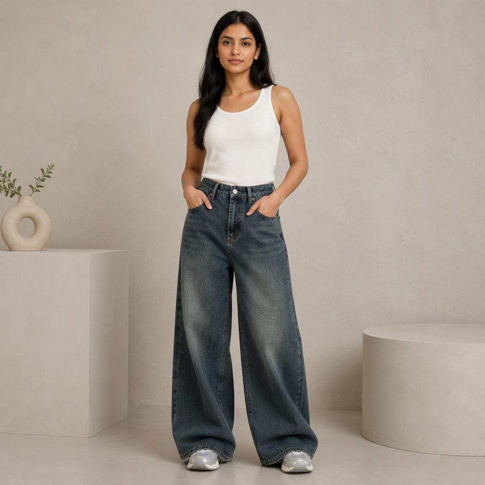 Women's High-Rise Cotton Denim Jeans
