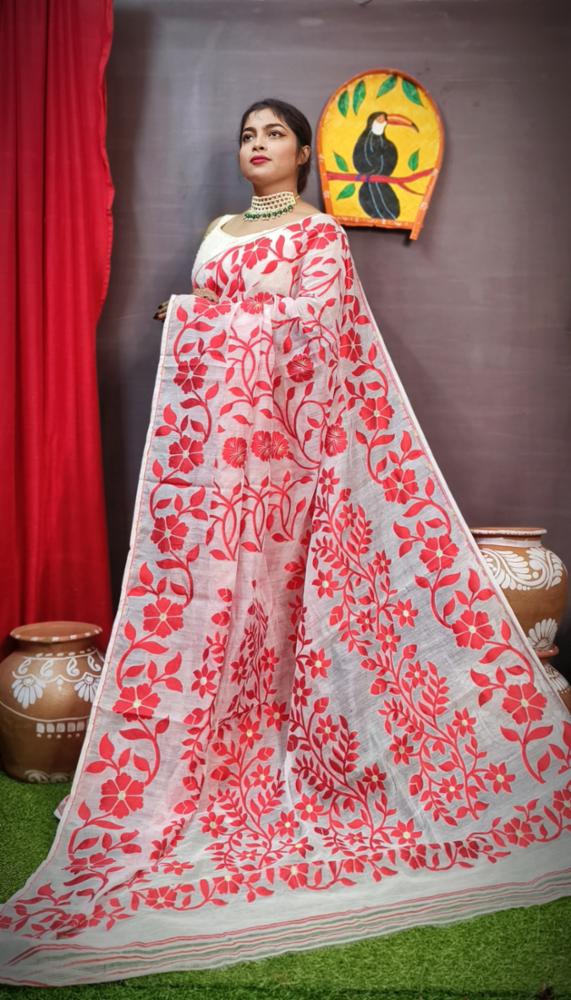 Jamdani cotton silk saree 