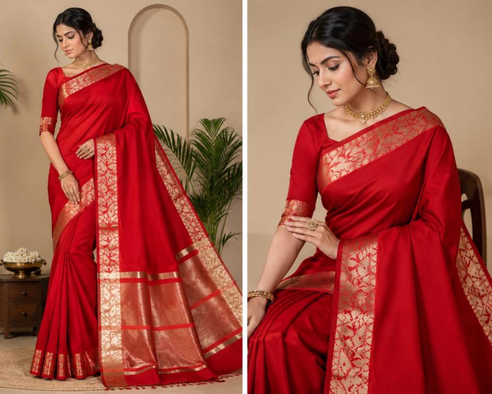 muslite cotton silk saree with jackart border