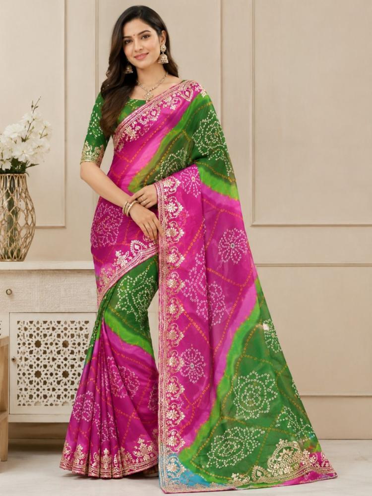 Bandhani multi color saree