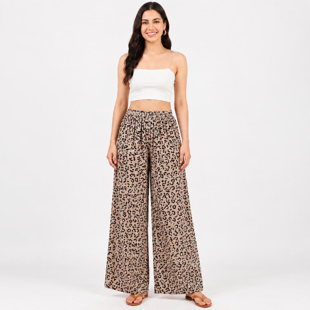 Rayon Palazzo Trousers High-Waist
