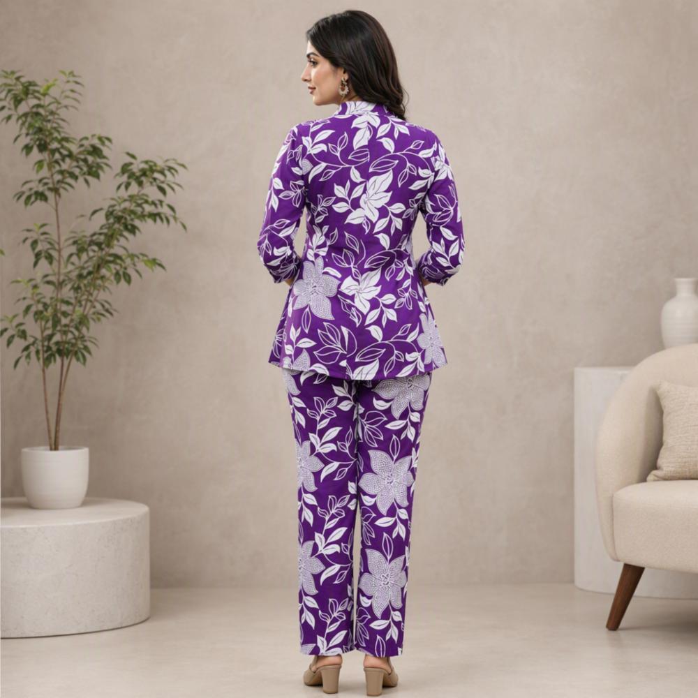 Womenâs Premium Floral Printed Rayon Co-ord Set