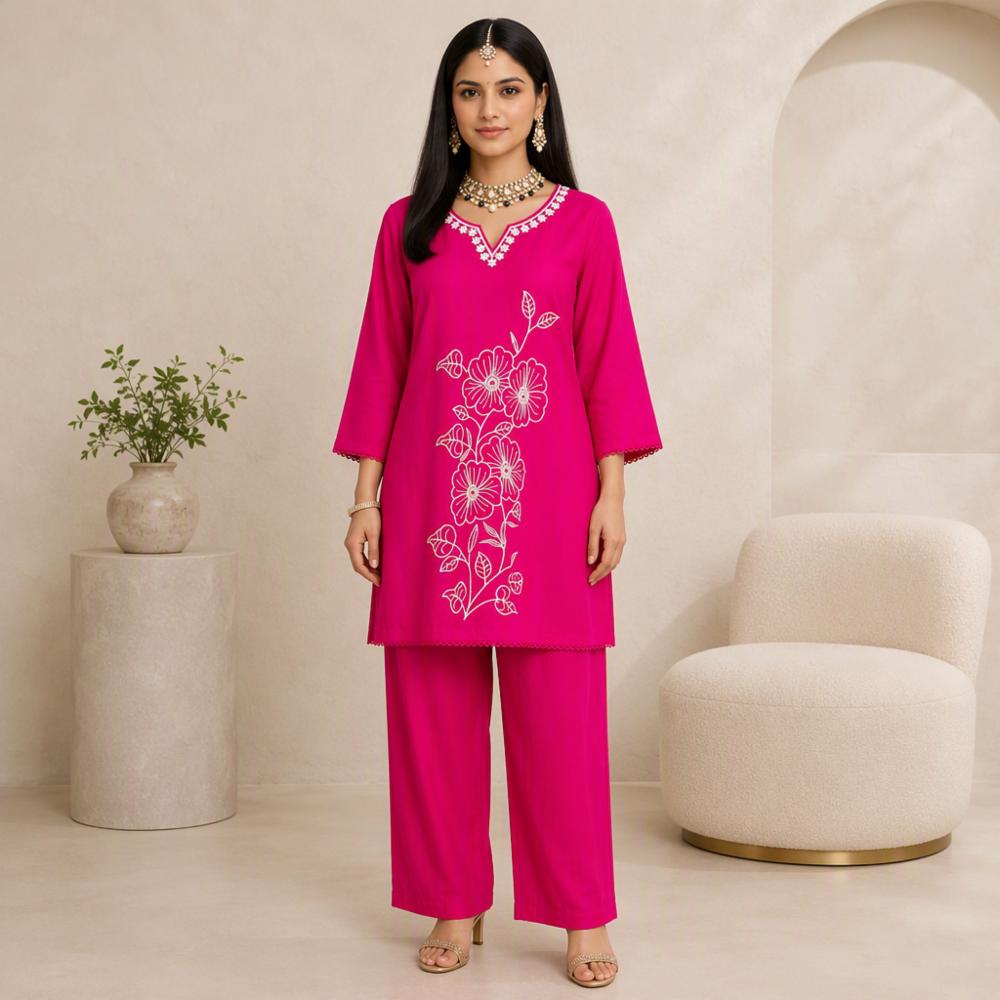 Roman Cotton Silk Plus Size Cord-set with Pant