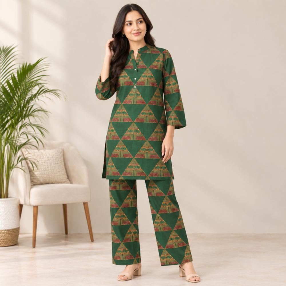 Cotton Plus Size Cord-set with Normal Pant