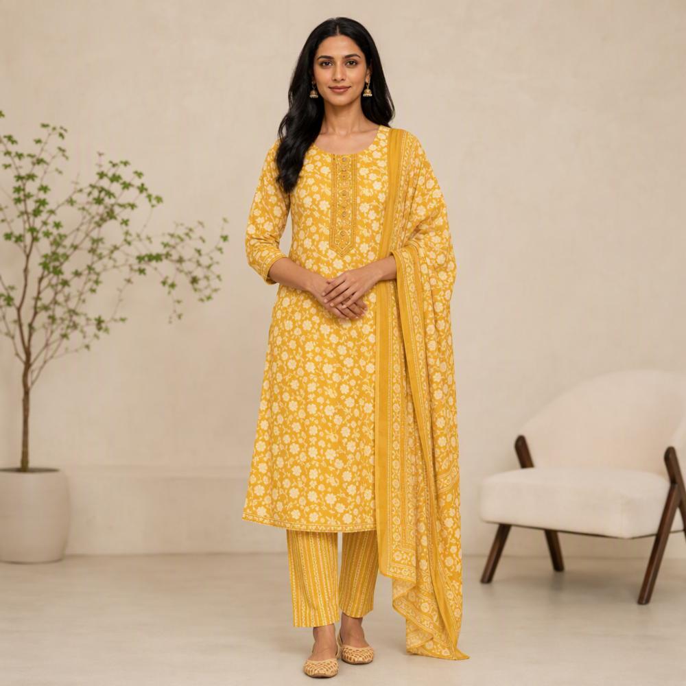 Pure Cotton 60x60 3-Piece Suit Set