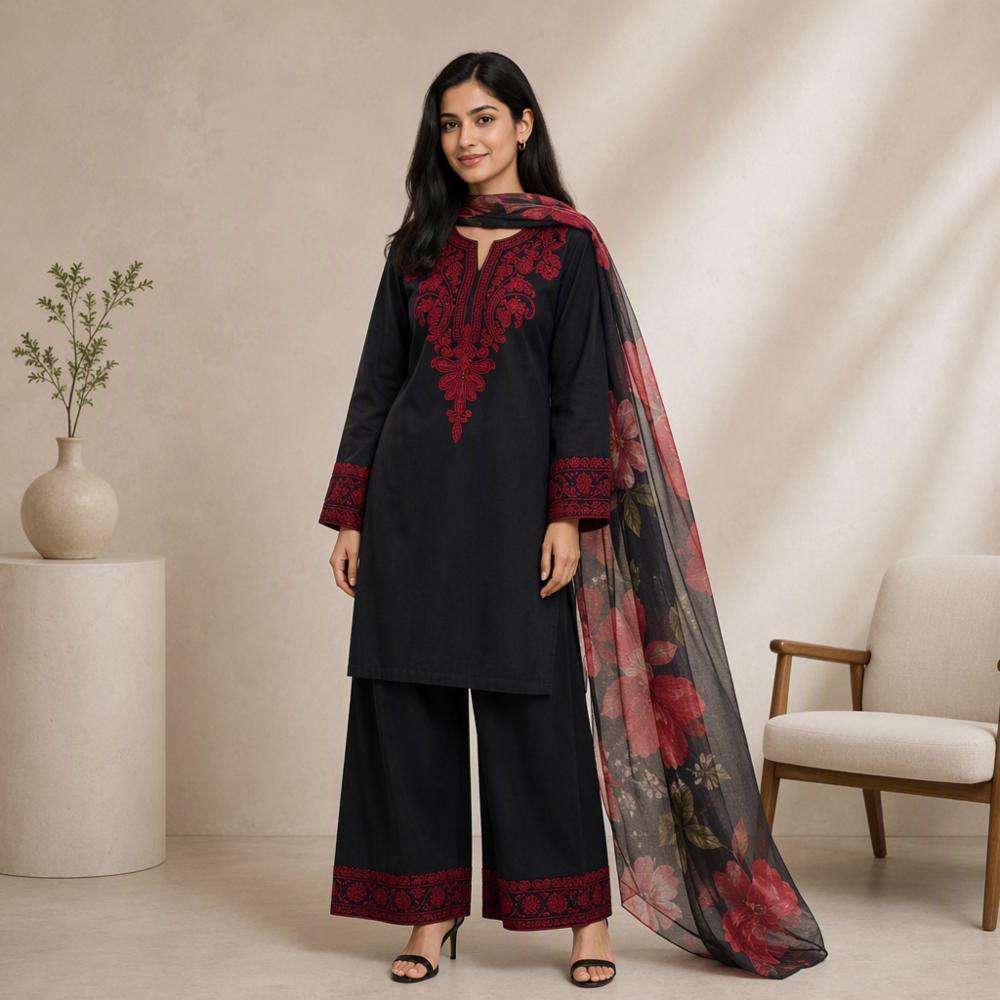 Premium Pure Lawn 3 Piece Embroidered Kurta Set 
