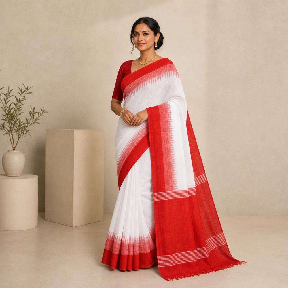 Pure Khadi to Khadi Cotton Ikat Border Saree