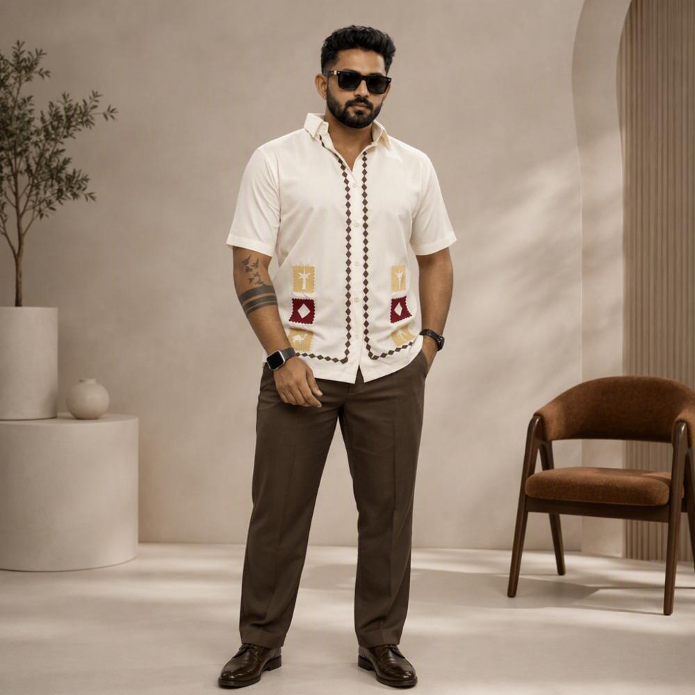 Menâs Premium Cotton Ethnic Shirt with Bottom Set
