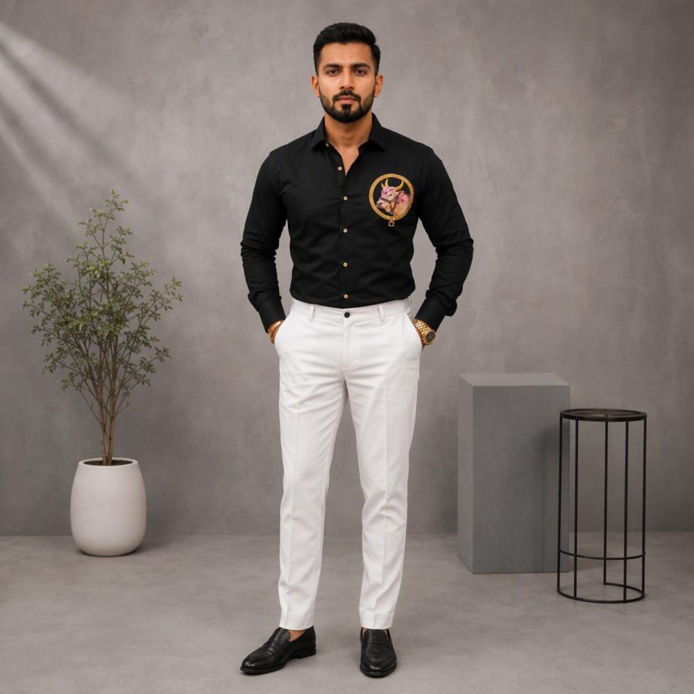 Premium Cotton Unstitched Men's Shirt & Pant Fabric Set